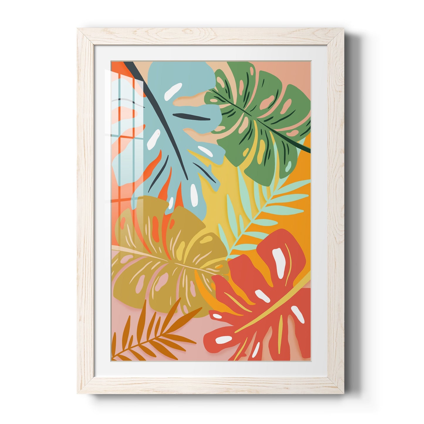 Tropical Foliage I - Barnwood Framed Art Print
