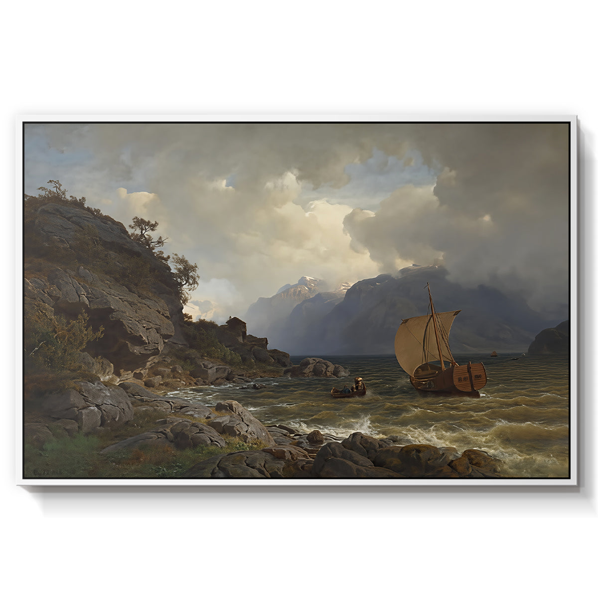 From the Western Coast of Norway, 1862 - Floater Framed Canvas Print