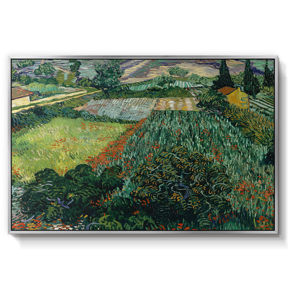Field with Poppies, Saint-Rémy, 1889 - Floater Framed Canvas Print