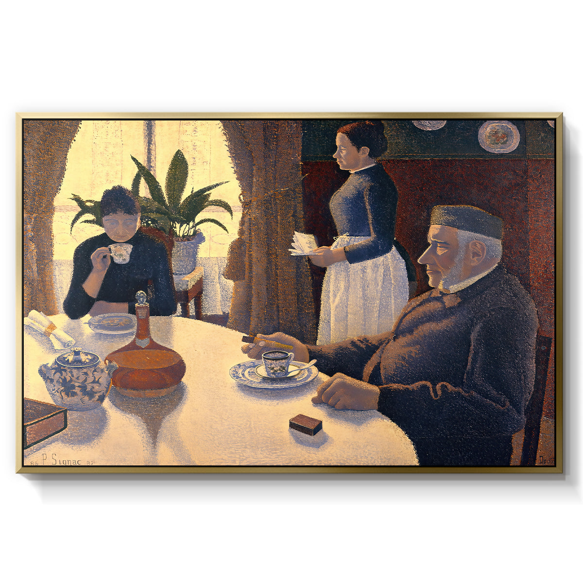 The Dining Room (Breakfast), 1886-1887 - Floater Framed Canvas Print