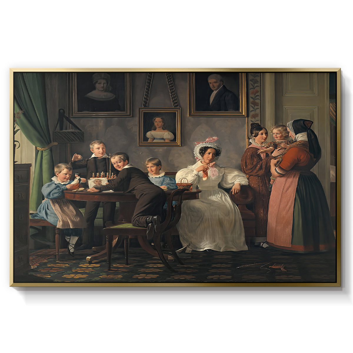 The Waagepetersen Family, 1836 - Floater Framed Canvas Print