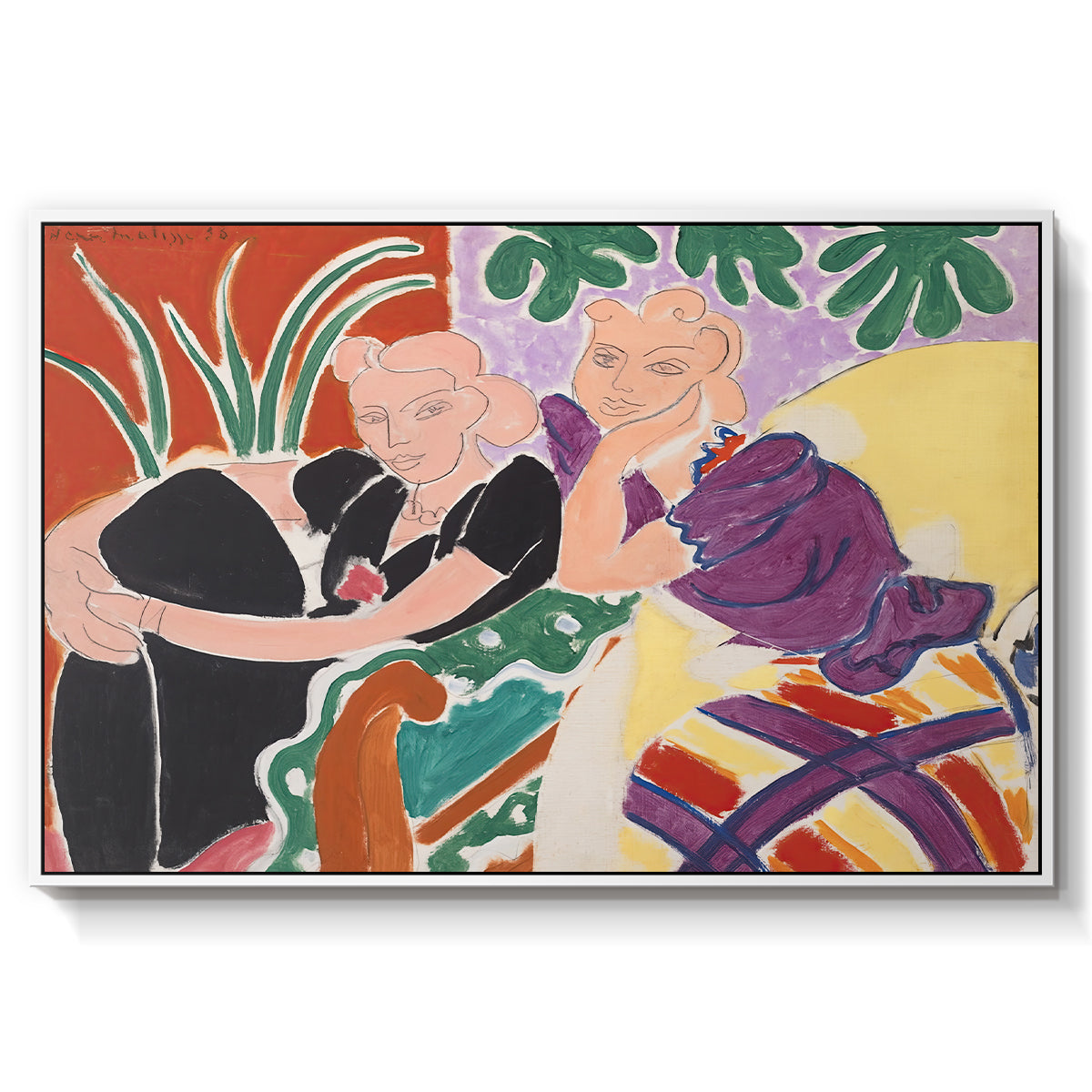 The Conversation, 1938 - Floater Framed Canvas Print