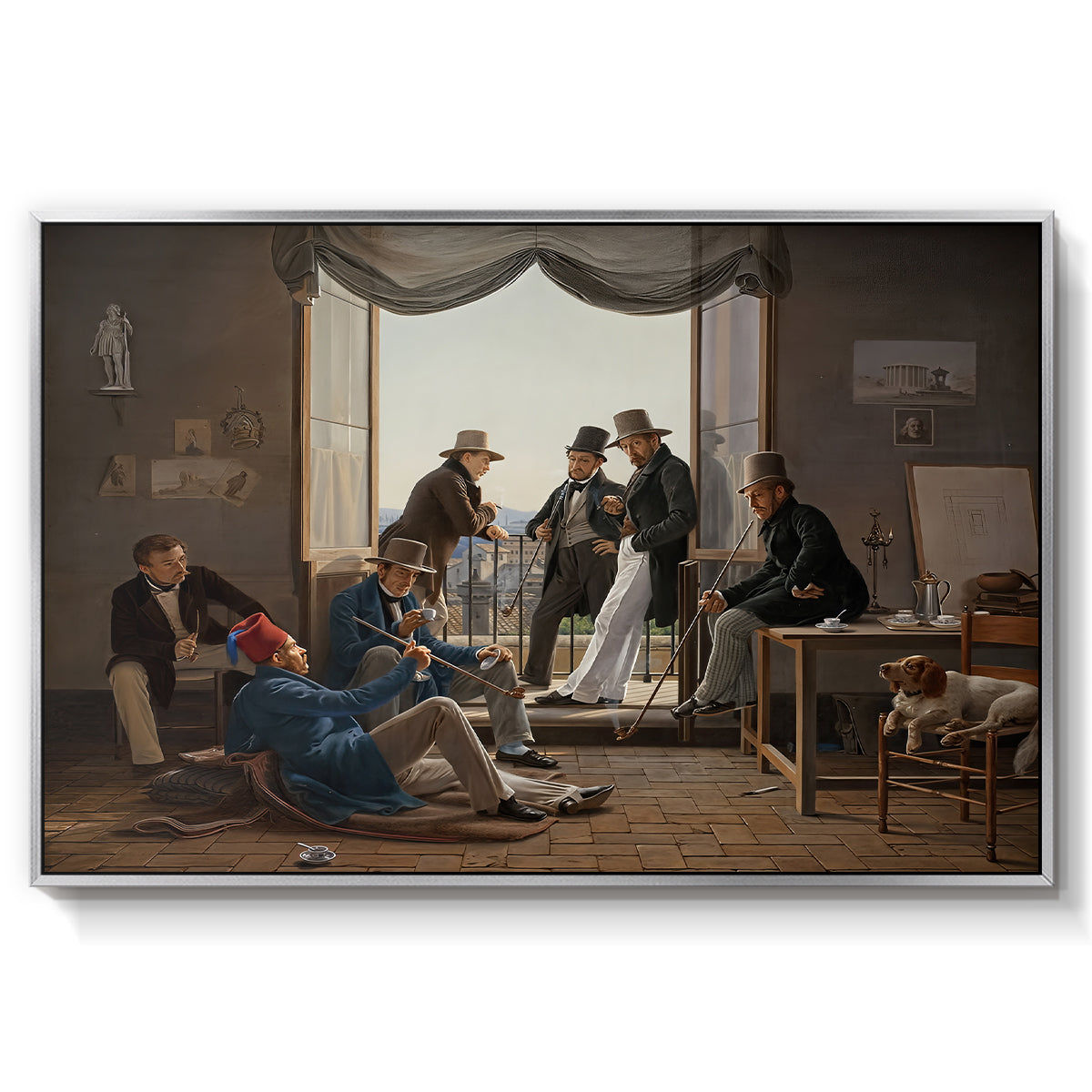 A Group of Danish Artists in Rome, 1837 - Floater Framed Canvas Print