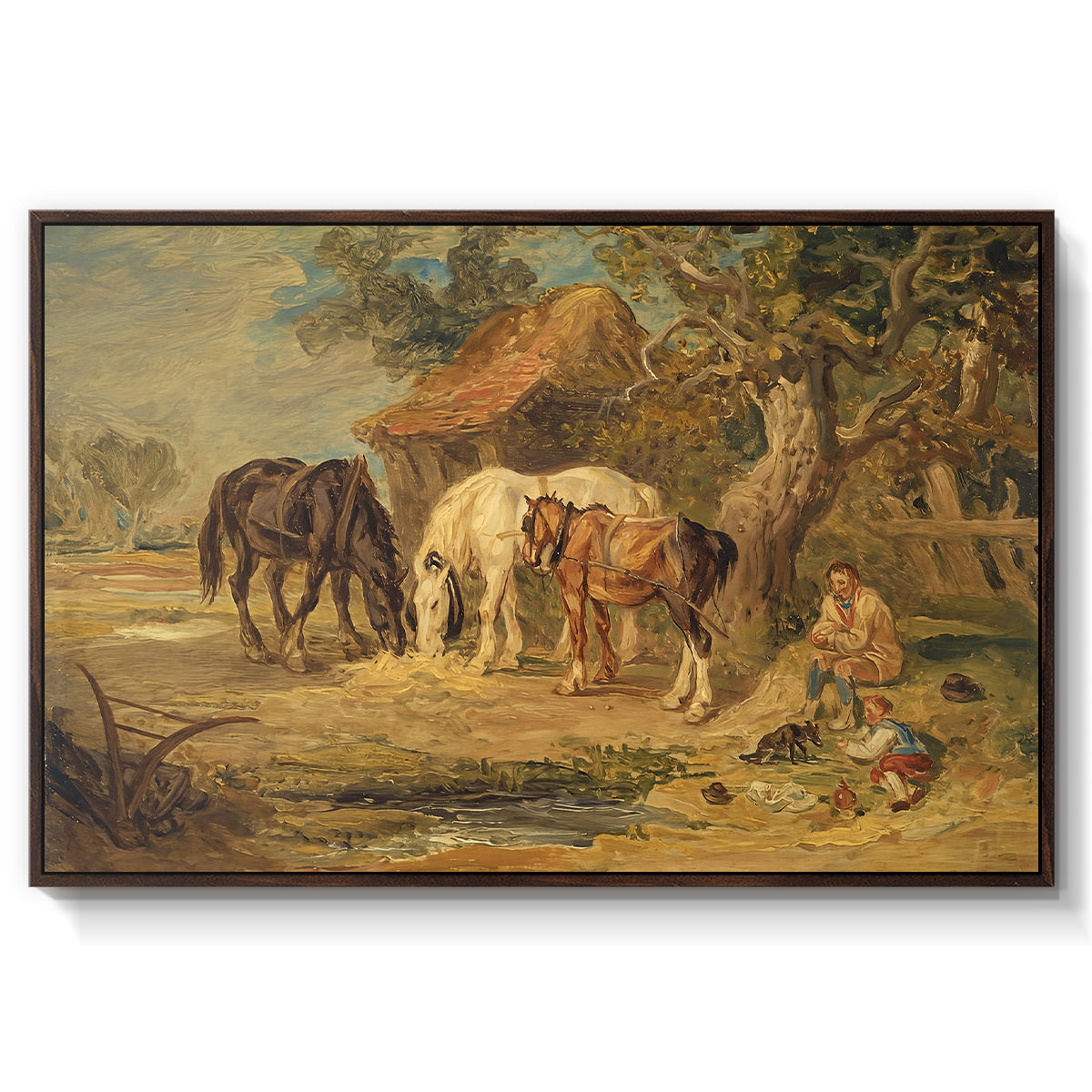 The Midday Meal, 1835 - Floater Framed Canvas Print