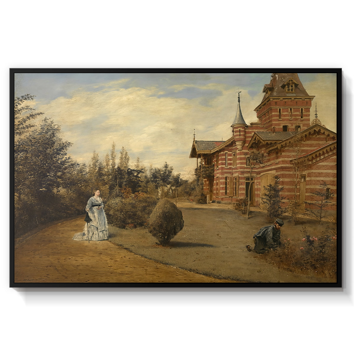 The Country House of Gustave Coûteaux, 1871 - Floater Framed Canvas Print