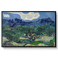 Olive Trees with the Alpilles in the Background, 1889 - Floater Framed Canvas Print