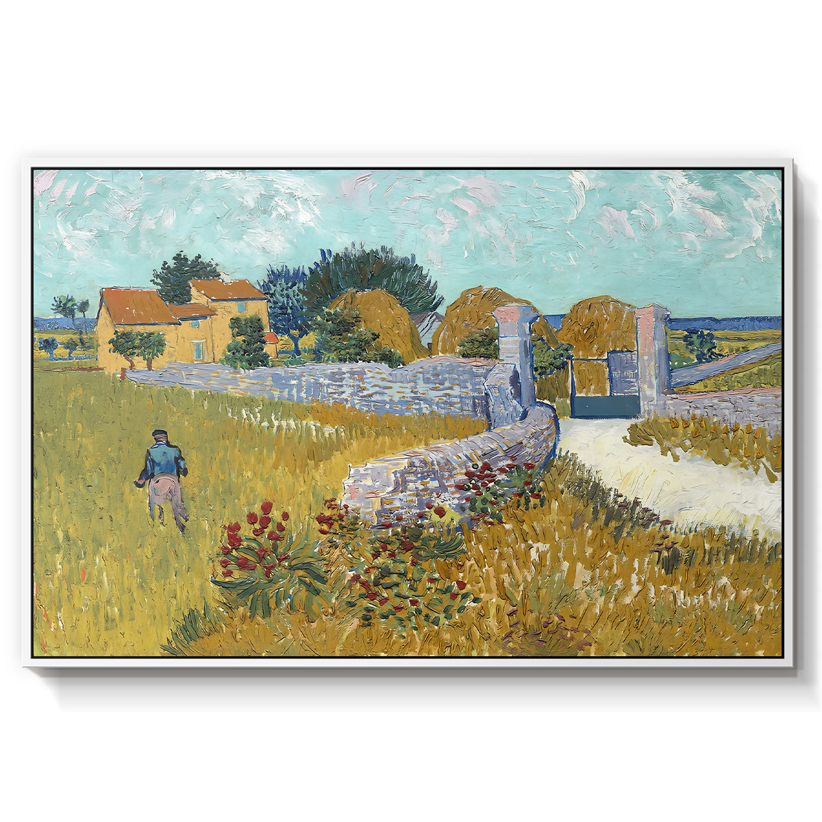Farmhouse in Provence, 1888 - Floater Framed Canvas Print
