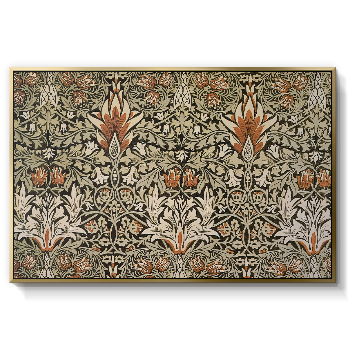 Snakeshead - Charcoal/Spice, c. 1876 - Floater Framed Canvas Print