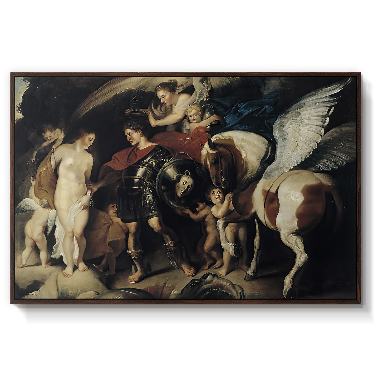 Perseus and Andromeda, c. 1620 - Floater Framed Canvas Print