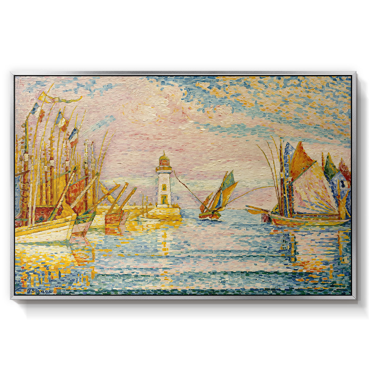 The Lighthouse at Groix, 1925 - Floater Framed Canvas Print