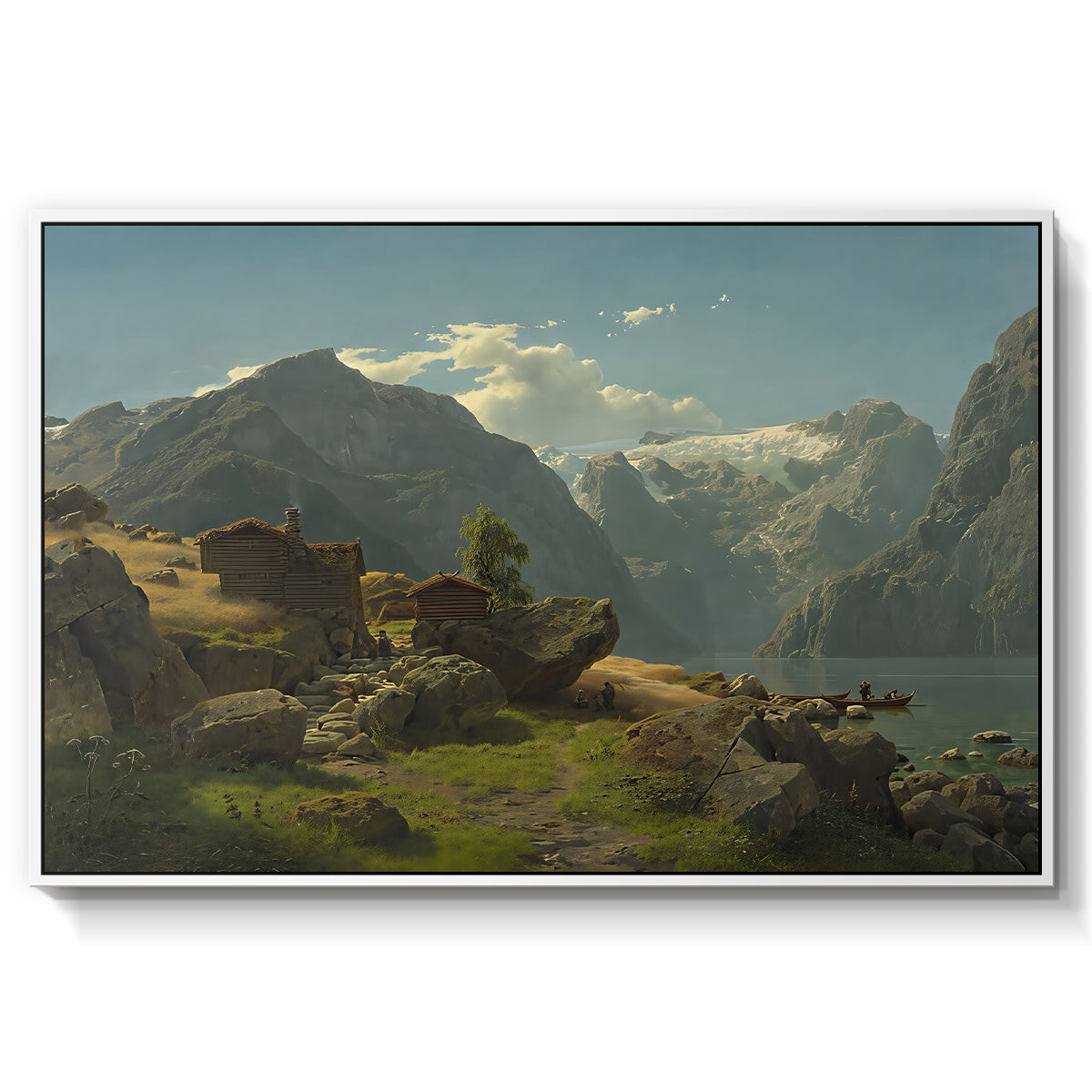 Balestrand, 1848 - Floater Framed Canvas Print