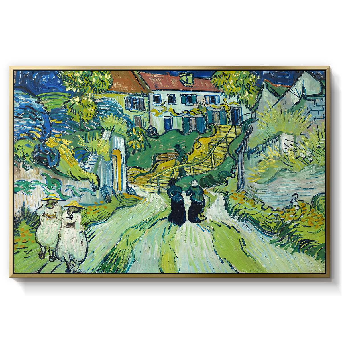 Stairway at Auvers, 1890 - Floater Framed Canvas Print