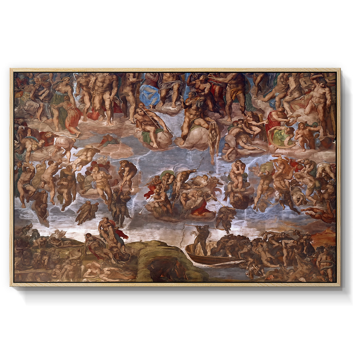 The Last Judgment (Charon's Boat and the Damned), 1536-1541 - Floater Framed Canvas Print
