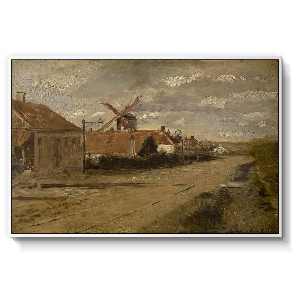 The Mill at Kiel, c. 1885-1888 - Floater Framed Canvas Print