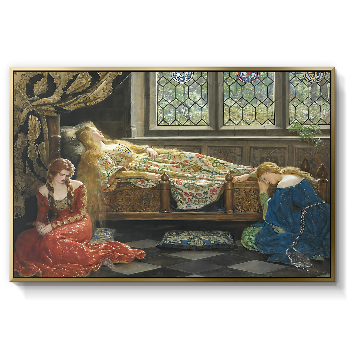 The Sleeping Beauty, 1921 - Floater Framed Canvas Print