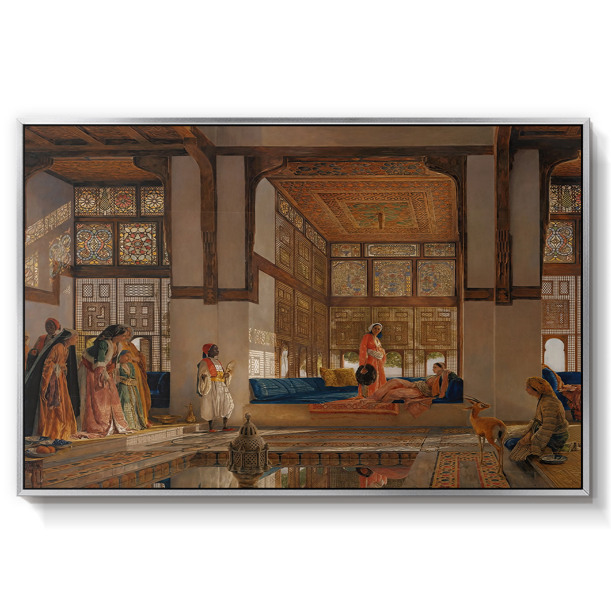 A Lady Receiving Visitors (The Reception), 1873 - Floater Framed Canvas Print