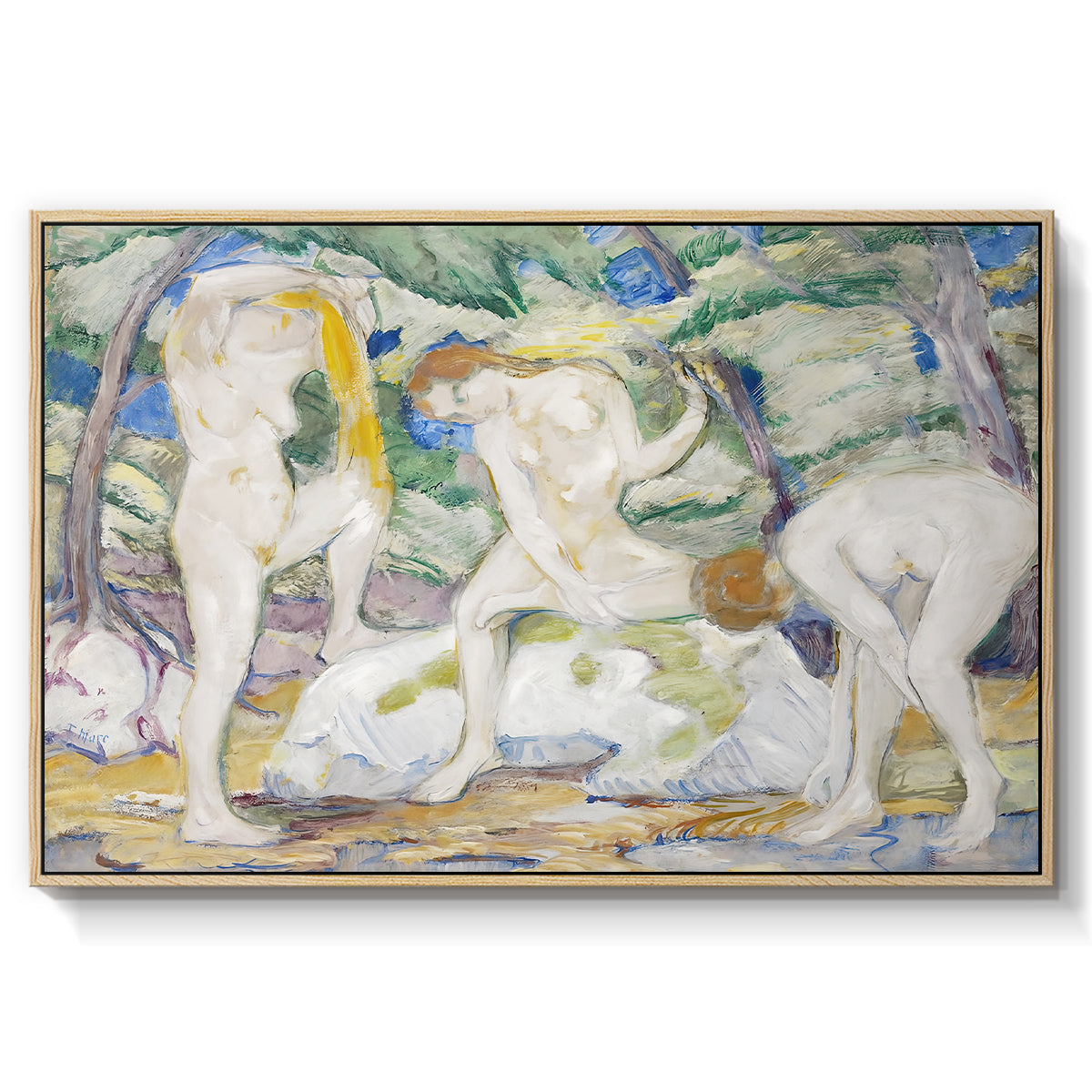 Bathing Women, 1910 - Floater Framed Canvas Print