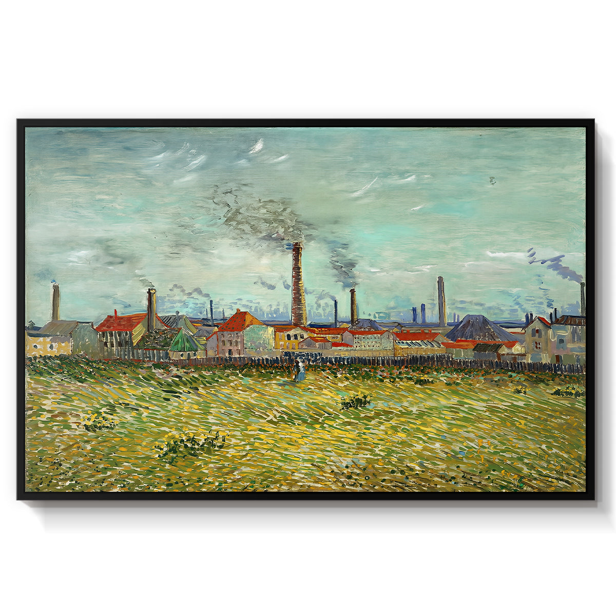 Factories at Clichy, 1887 - Floater Framed Canvas Print