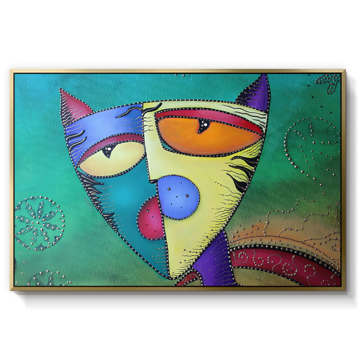 Celestial Cat - Floater Framed Canvas Print