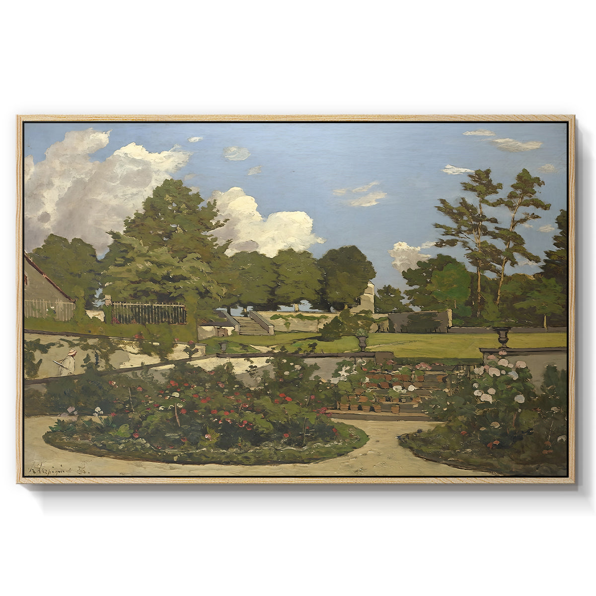 The Painter's Garden at Saint-Privé, 1886 - Floater Framed Canvas Print
