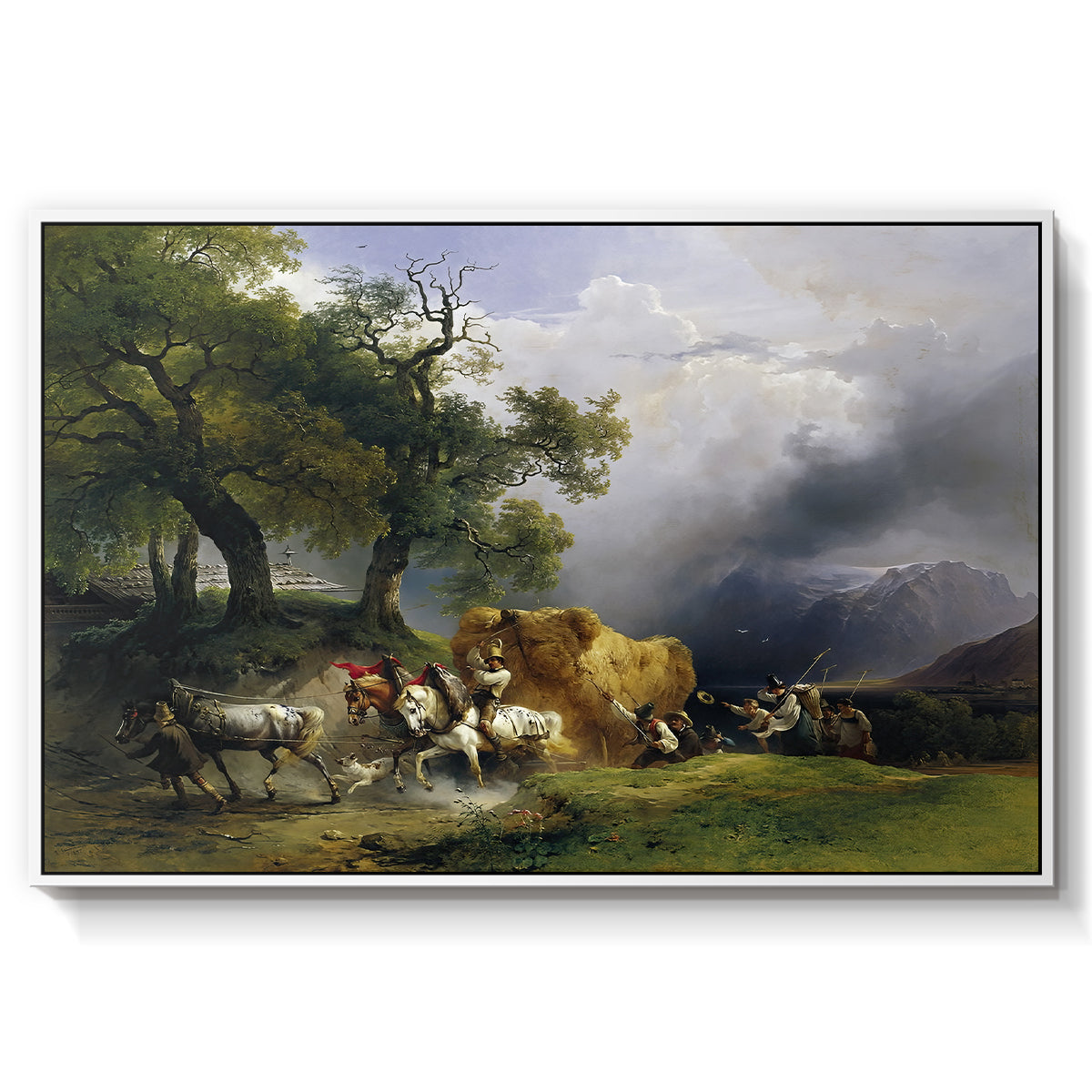 The Harvest Wagon (Der Heuwagen), c. 1850 - Floater Framed Canvas Print