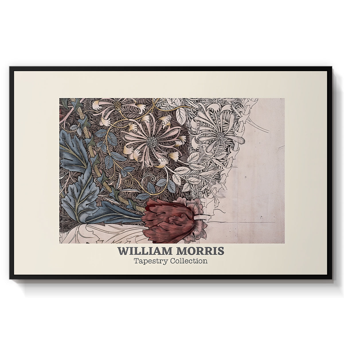 Honeysuckle (Tapestry Collection), 1874 - Floater Framed Canvas Print