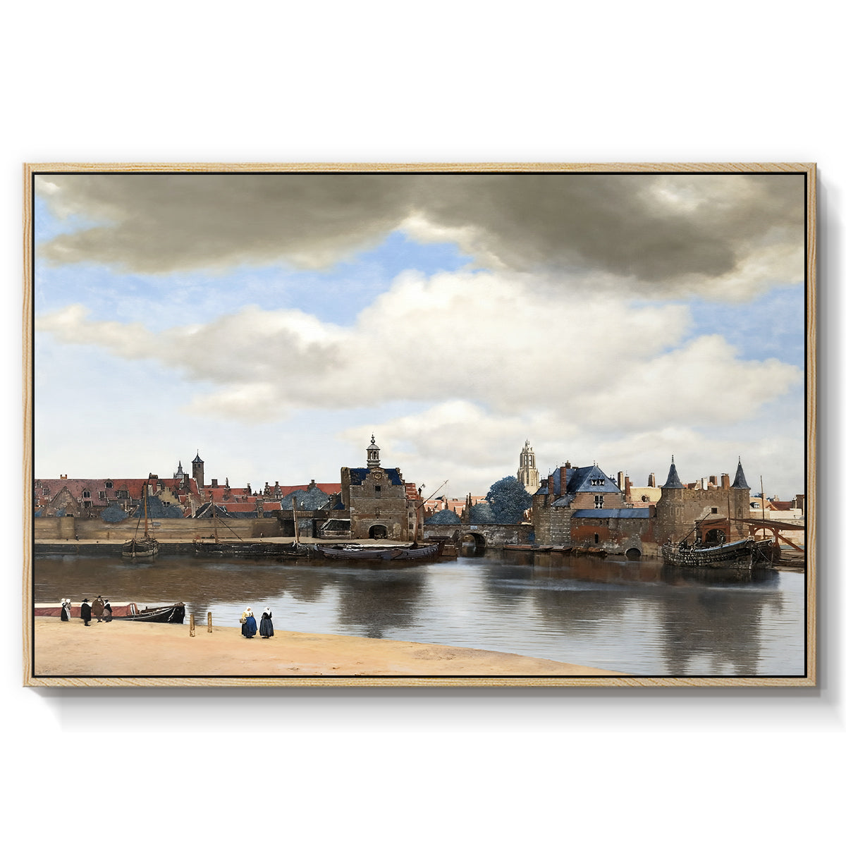 View of Delft, c. 1660-1661 - Floater Framed Canvas Print