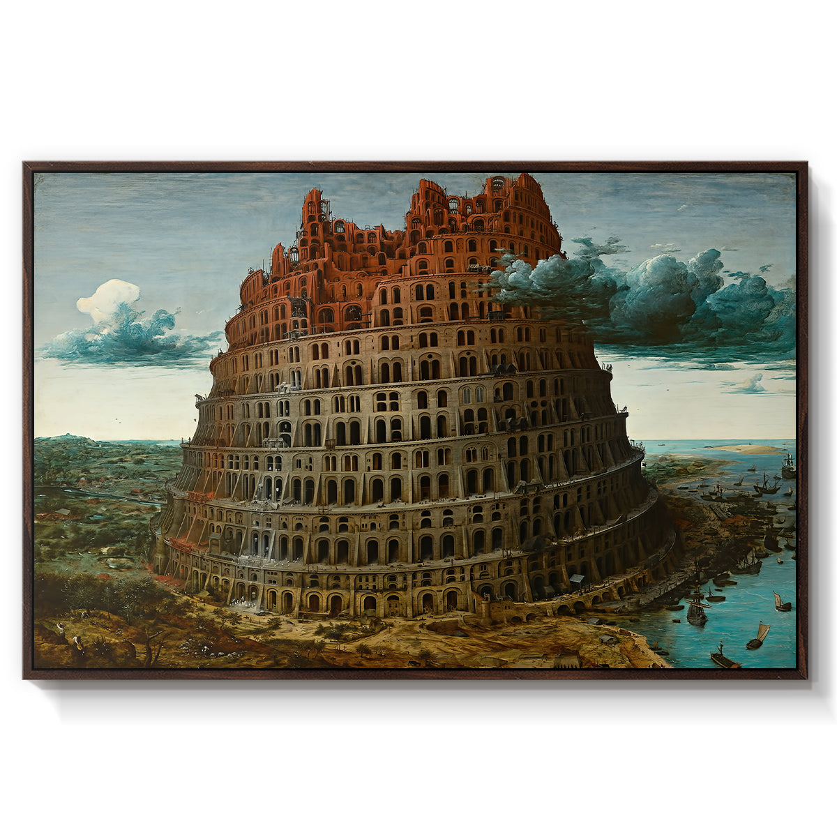 The Tower of Babel, c. 1568 - Floater Framed Canvas Print