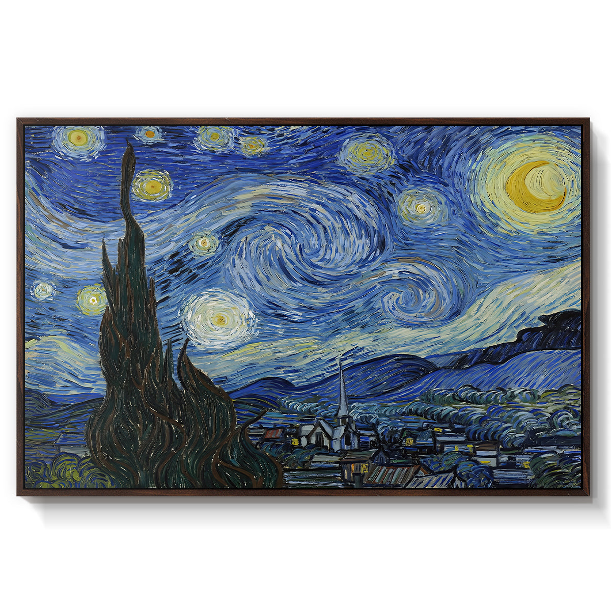 The Starry Night, 1889 - Floater Framed Canvas Print