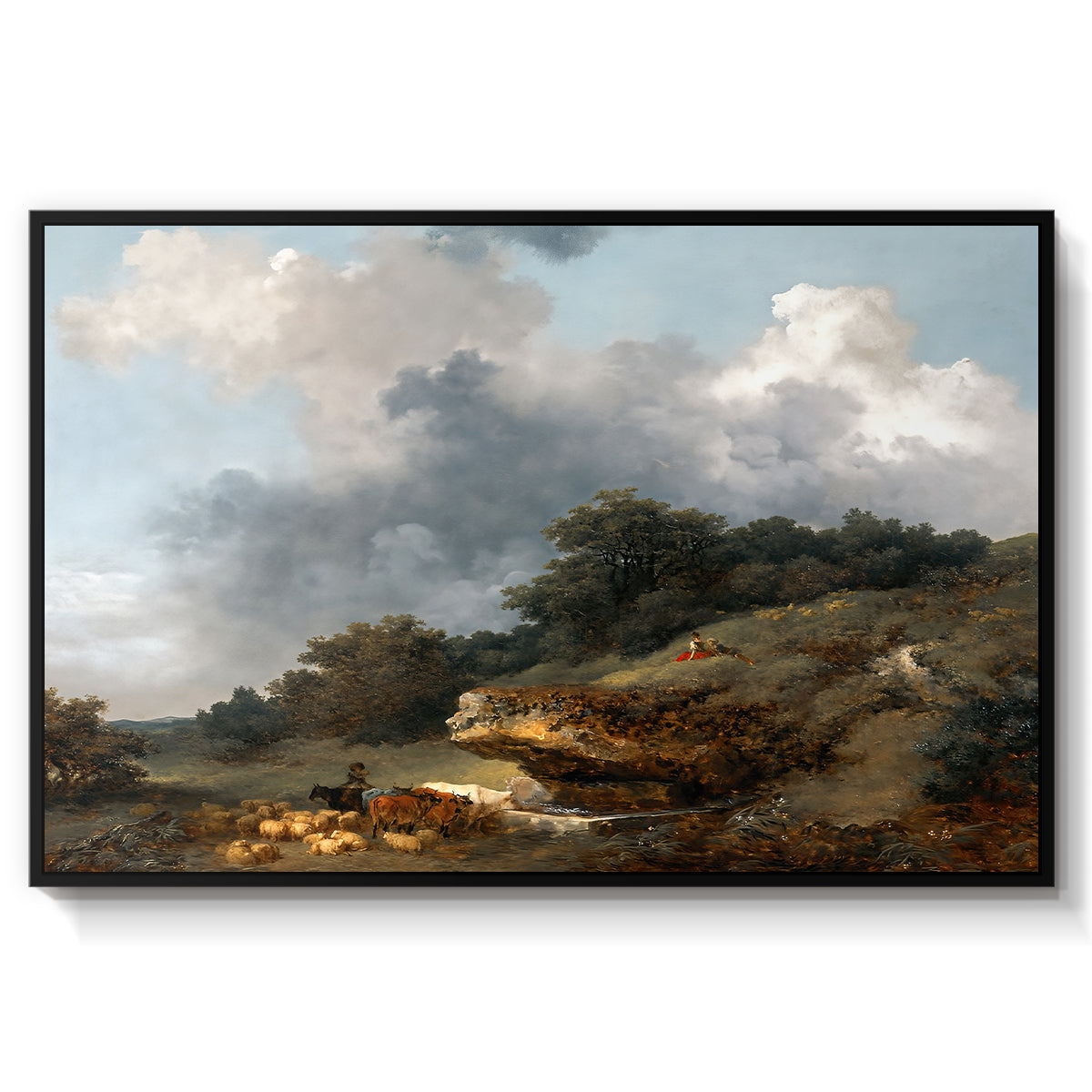 The Watering Place, c. 1765 - Floater Framed Canvas Print