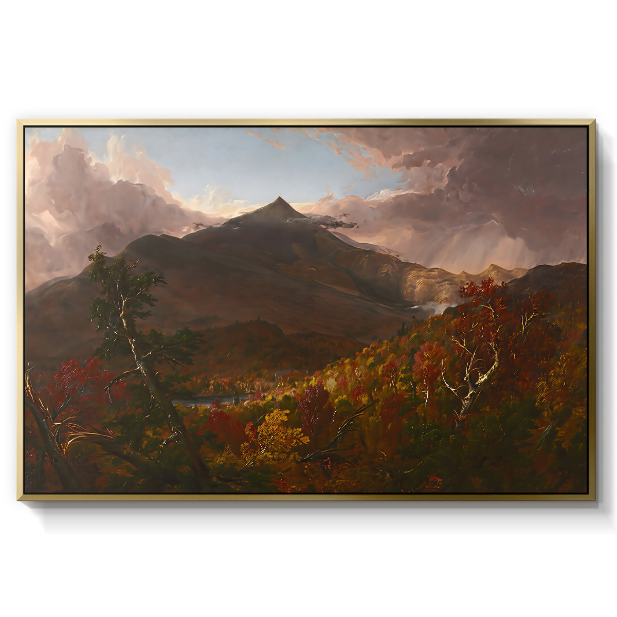 View of Schroon Mountain, Essex County, New York, After a Storm, 1838 - Floater Framed Canvas Print