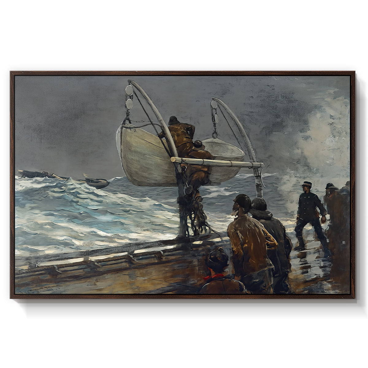 The Signal of Distress, c. 1896 - Floater Framed Canvas Print