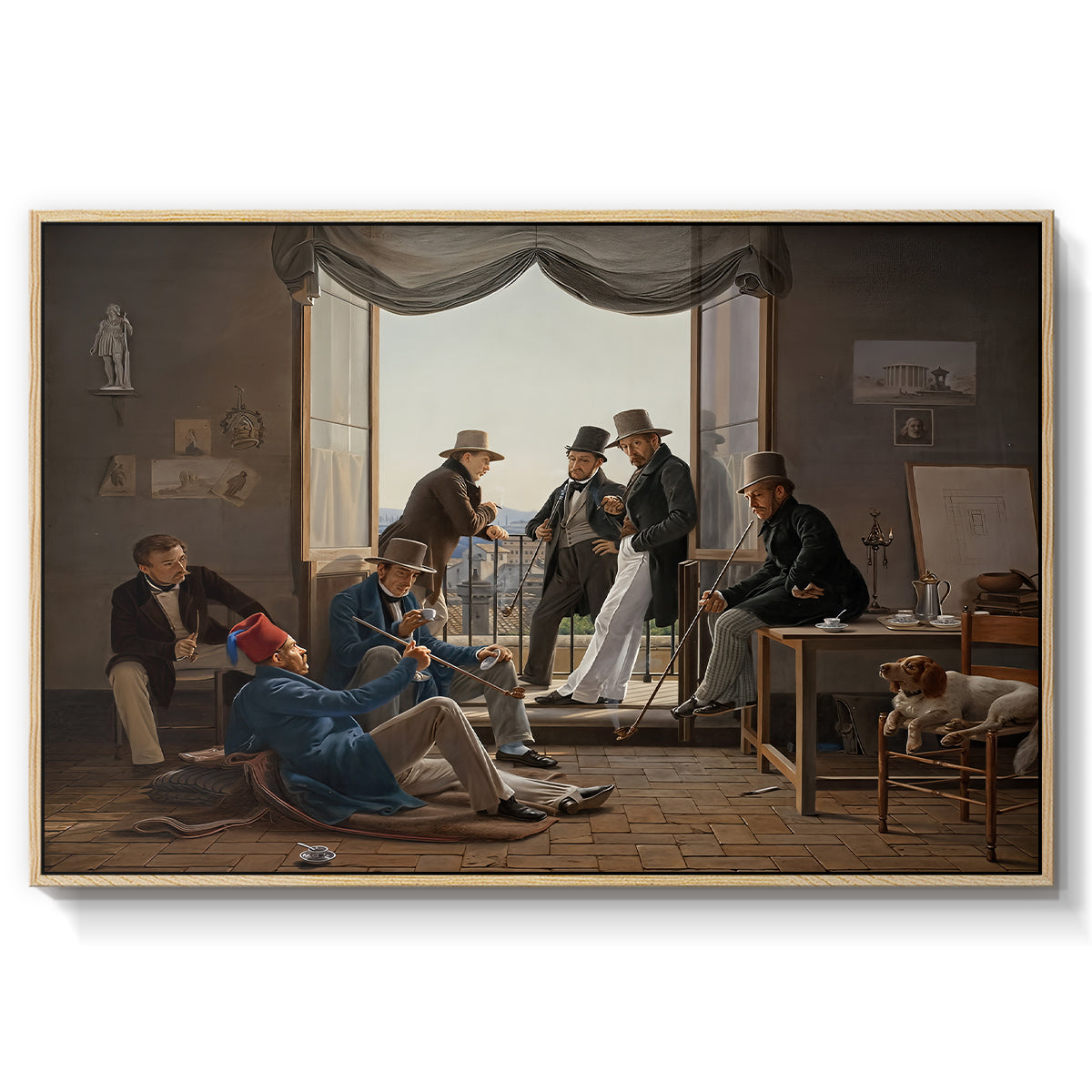 A Group of Danish Artists in Rome, 1837 - Floater Framed Canvas Print