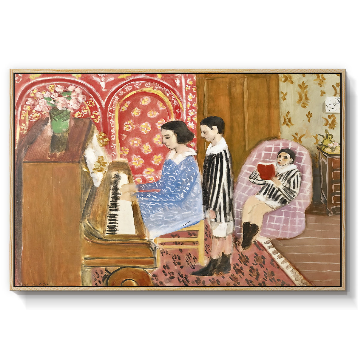 The Piano Lesson, 1923 - Floater Framed Canvas Print