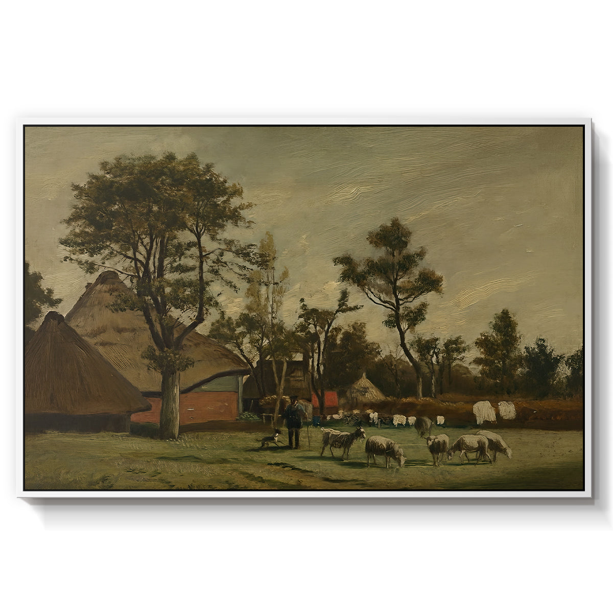 Farmhouse, c. 1865-1875 - Floater Framed Canvas Print