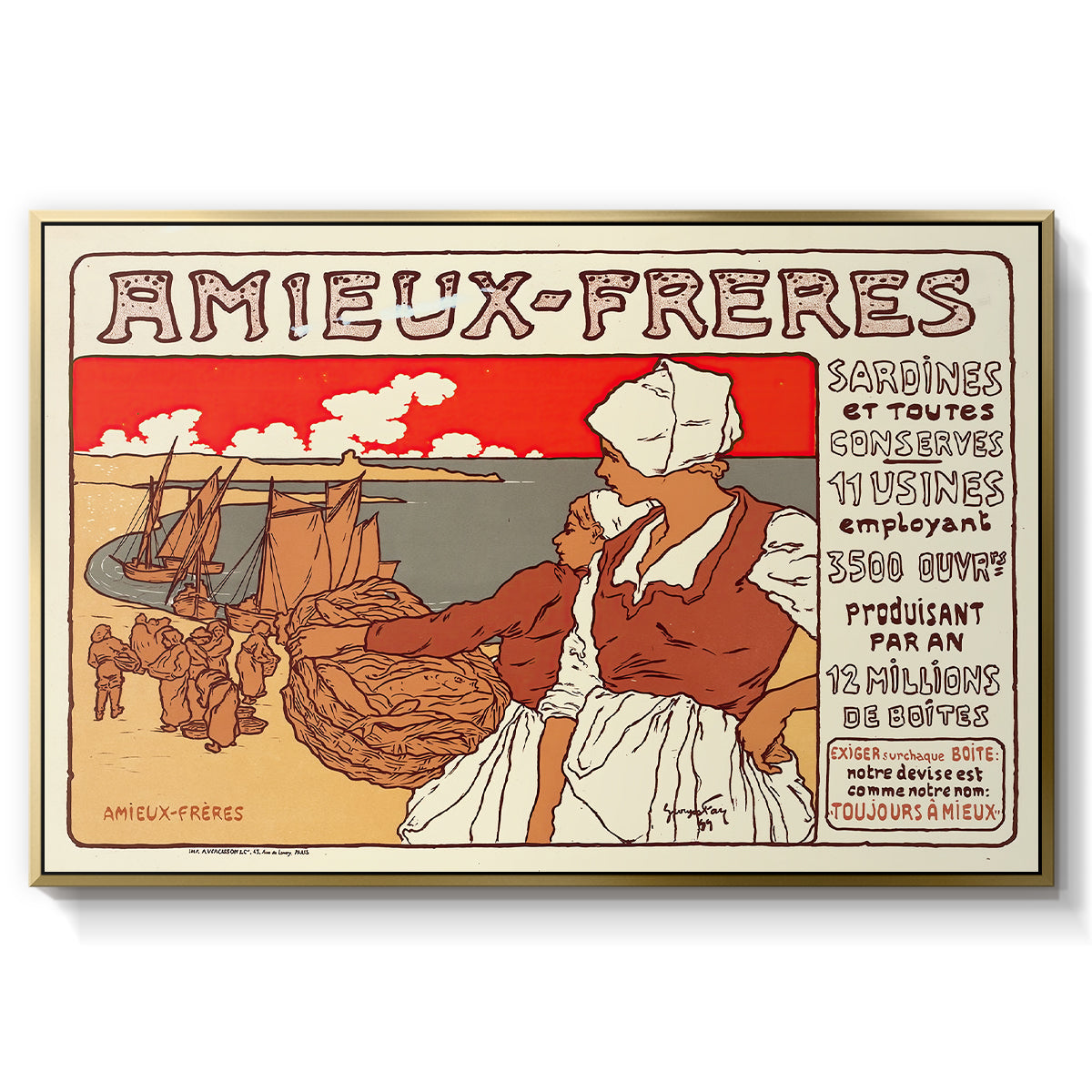 Amieux-Frères (Advertising Poster), 1899 - Floater Framed Canvas Print