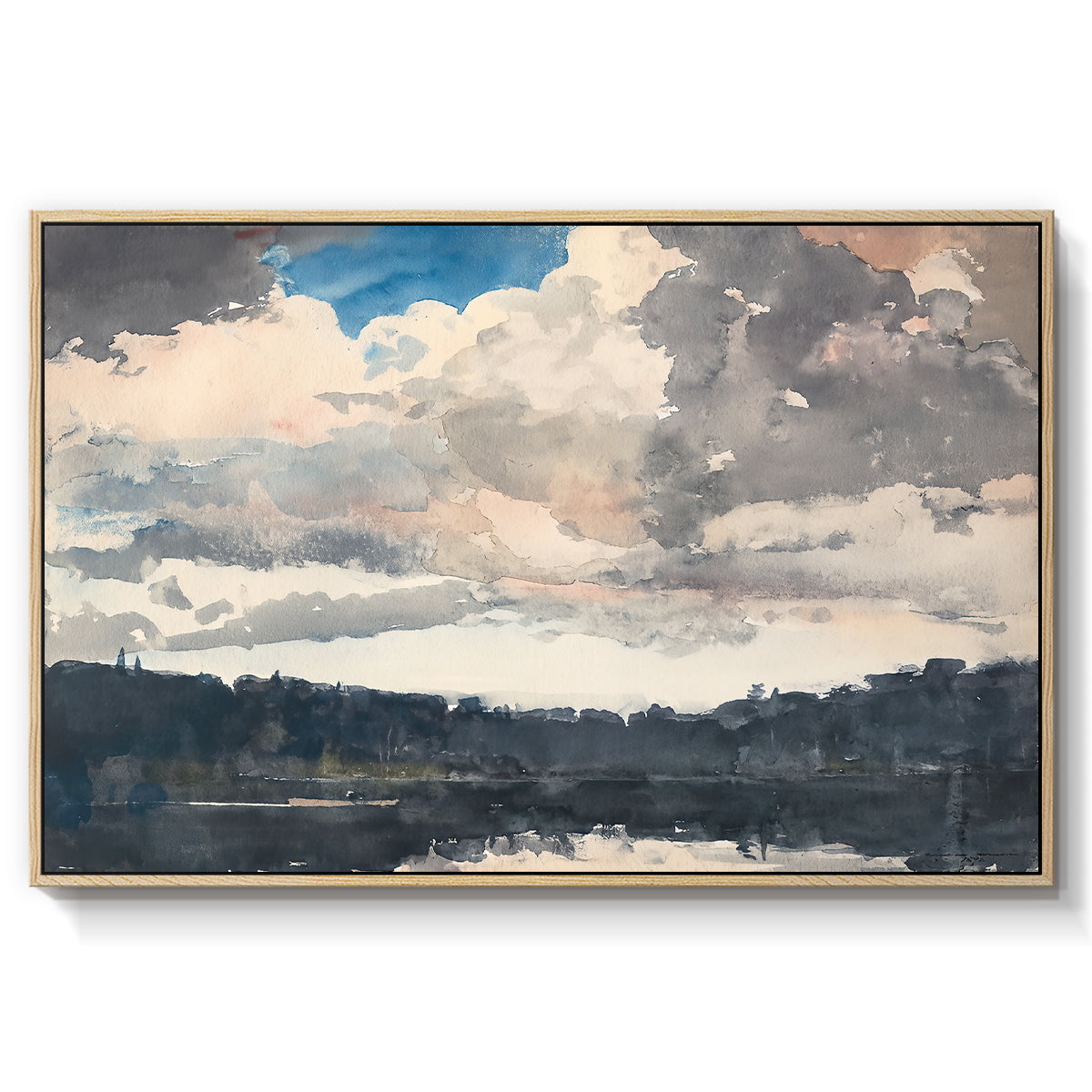 The Lone Boat, North Woods Club, Adirondacks, 1892 - Floater Framed Canvas Print