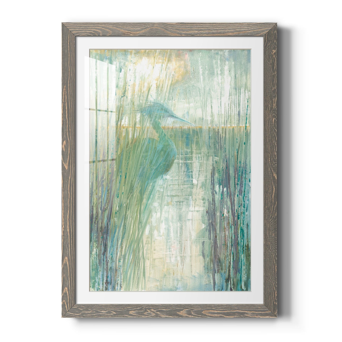 Morning Egret I - Barnwood Framed Art Print