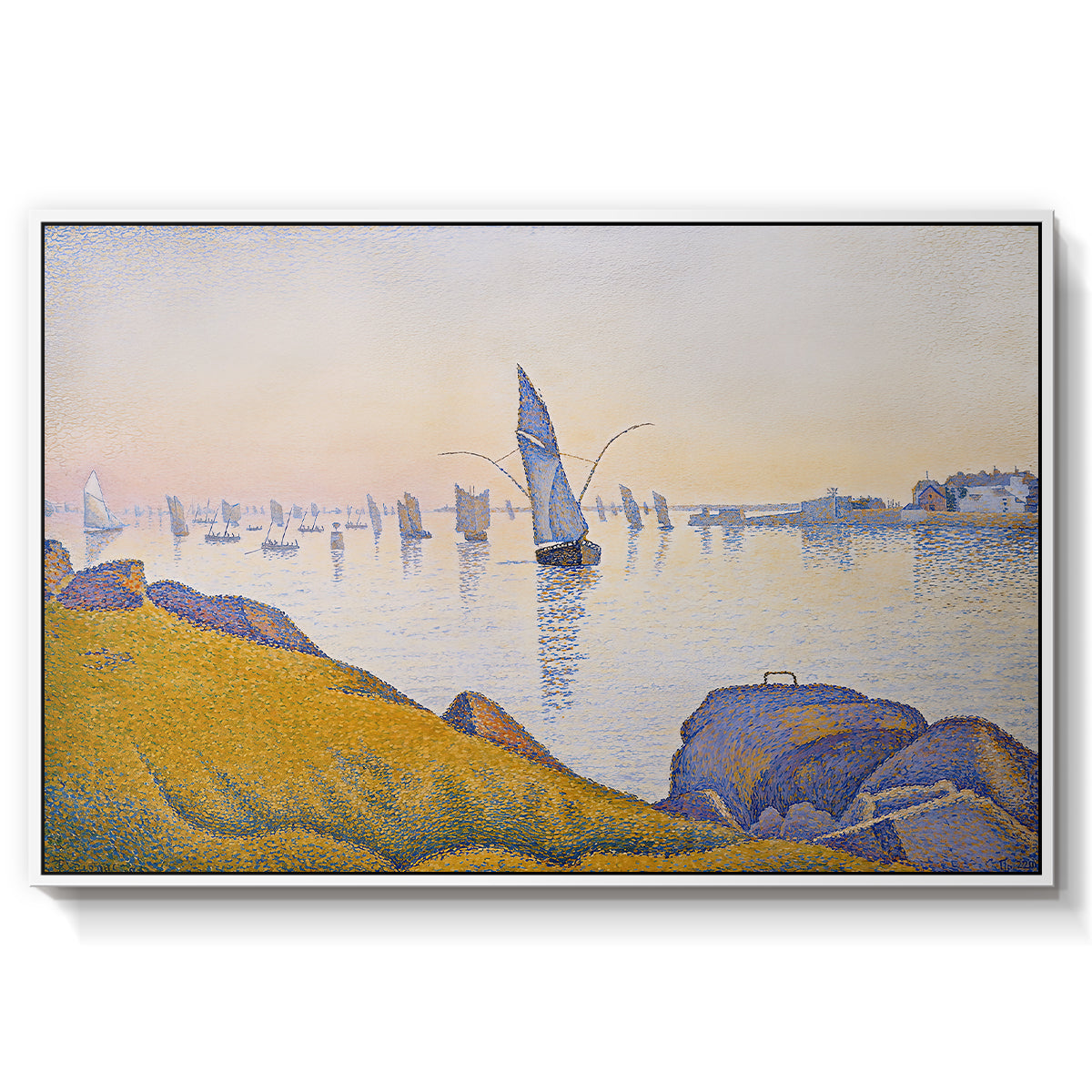 Evening Calm, Concarneau, Opus 220, 1891 - Floater Framed Canvas Print