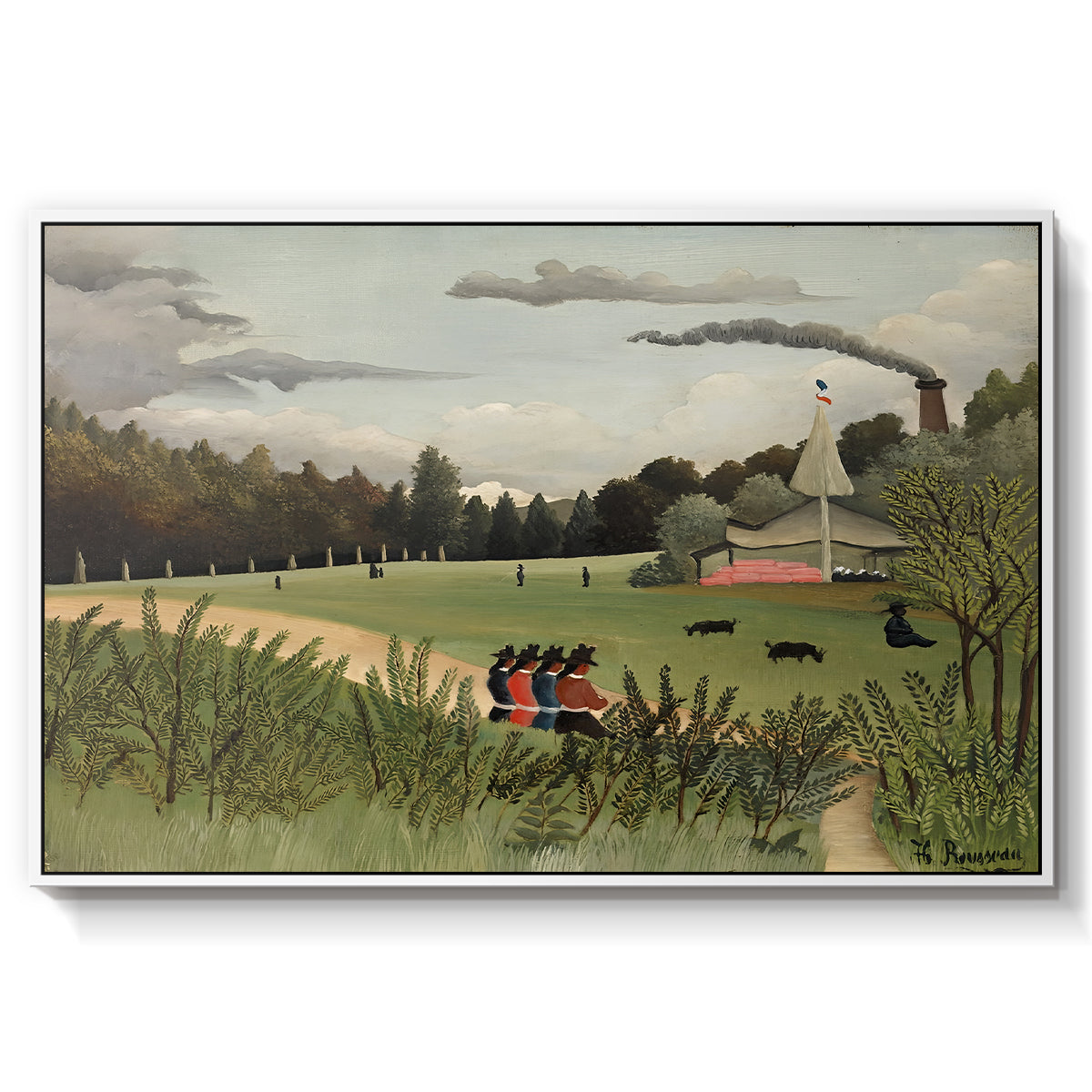 The Chair Factory at Alfortville, 1897 - Floater Framed Canvas Print