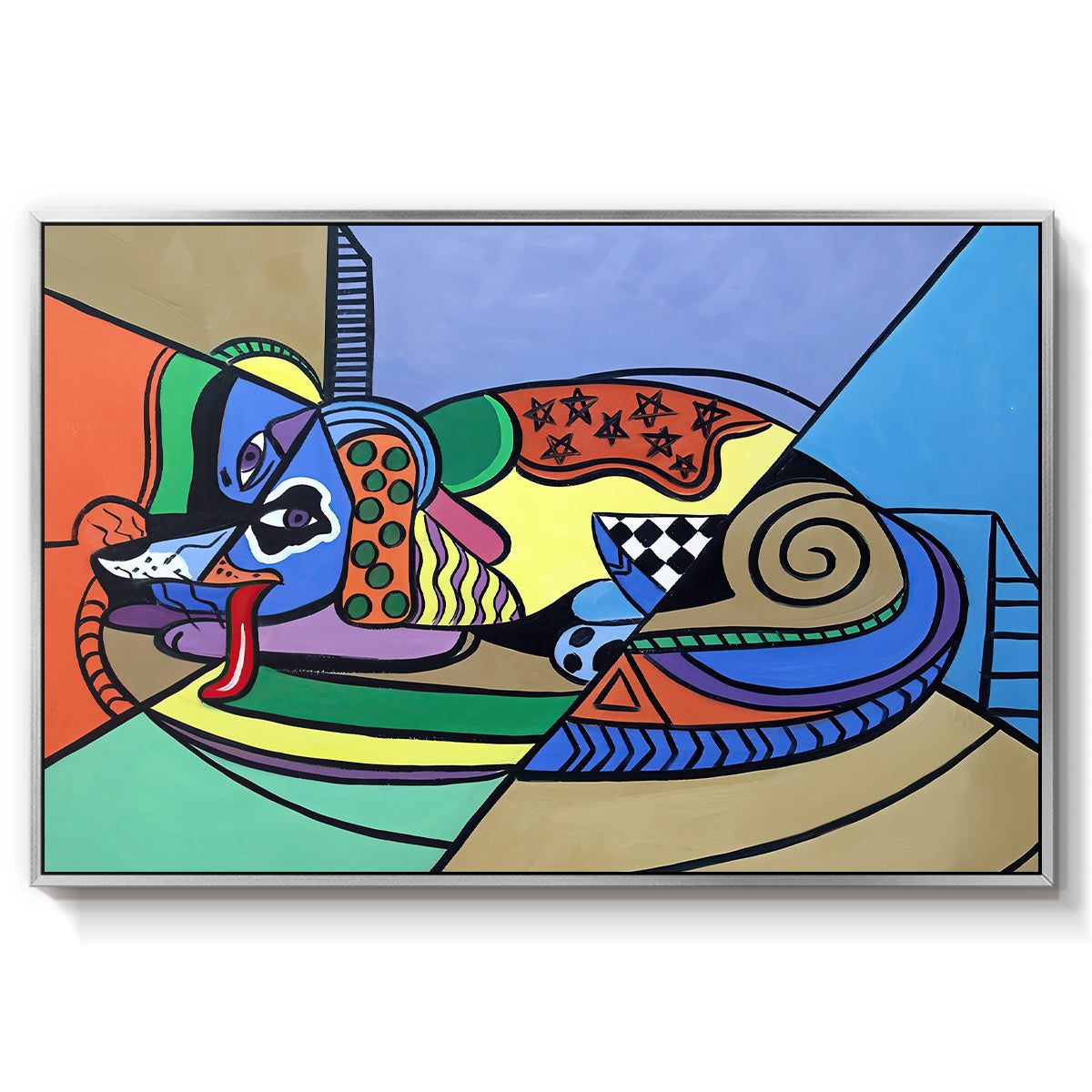 A Dog Named Picasso - Floater Framed Canvas Print