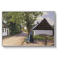 Danish Village Street with Woman and Milkman, 1880 - Floater Framed Canvas Print