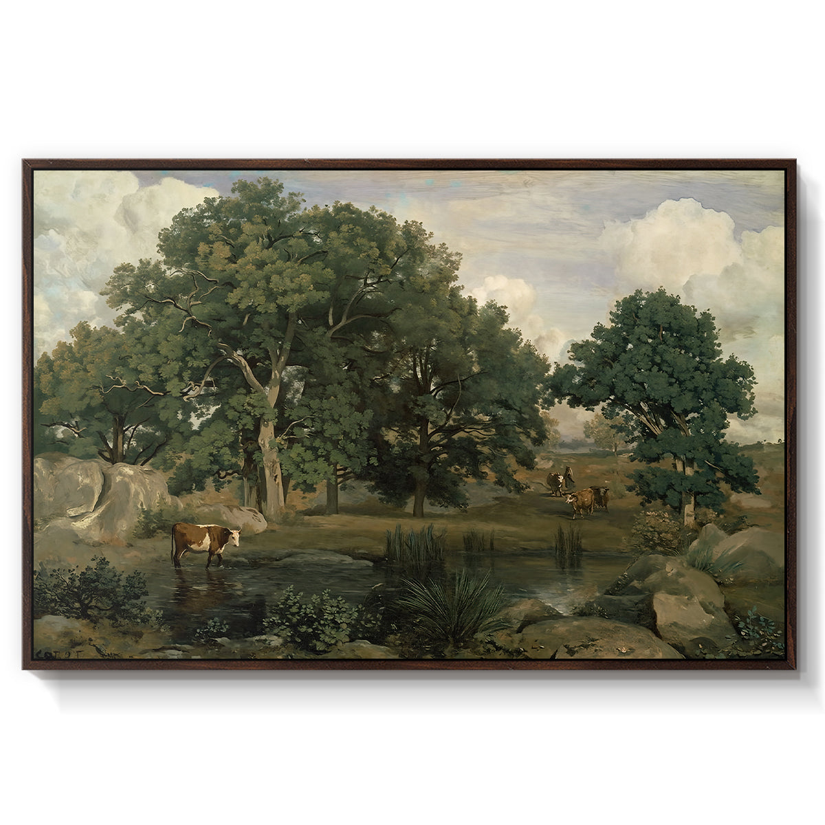 Forest of Fontainebleau, 1846 - Floater Framed Canvas Print
