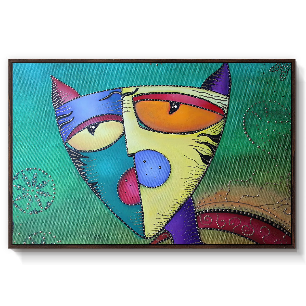 Celestial Cat - Floater Framed Canvas Print