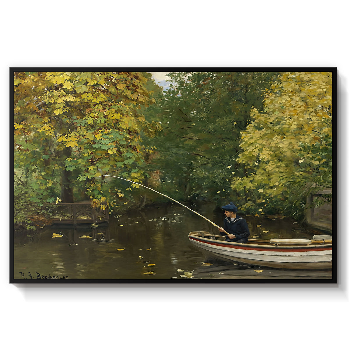 Fishing Boy, c. 1890 - Floater Framed Canvas Print