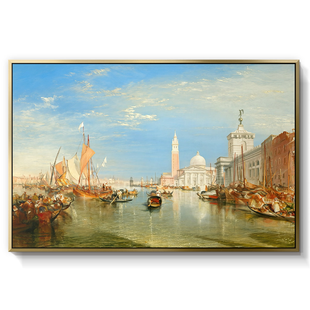 Venice: The Dogana and San Giorgio Maggiore, 1834 - Floater Framed Canvas Print