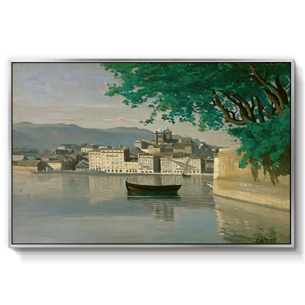 Geneva View of Part of the City, c. 1834-1835 - Floater Framed Canvas Print