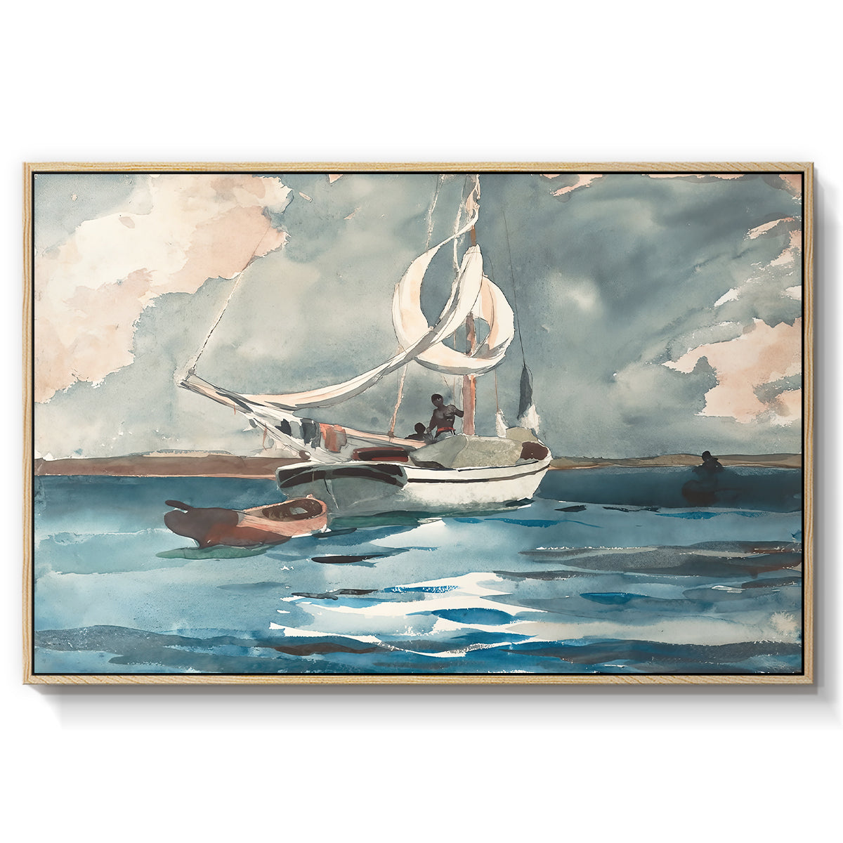 Sloop, Nassau, 1899 - Floater Framed Canvas Print