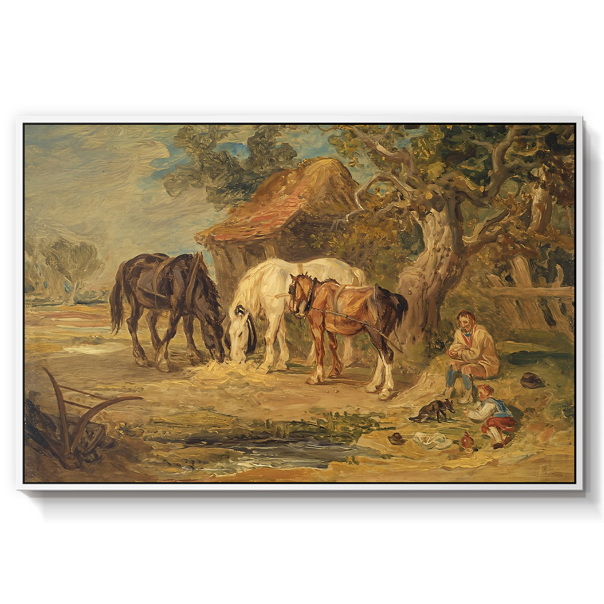 The Midday Meal, 1835 - Floater Framed Canvas Print