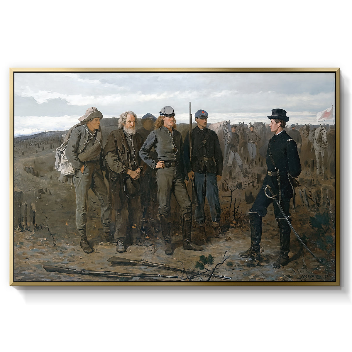Prisoners from the Front, 1866 - Floater Framed Canvas Print